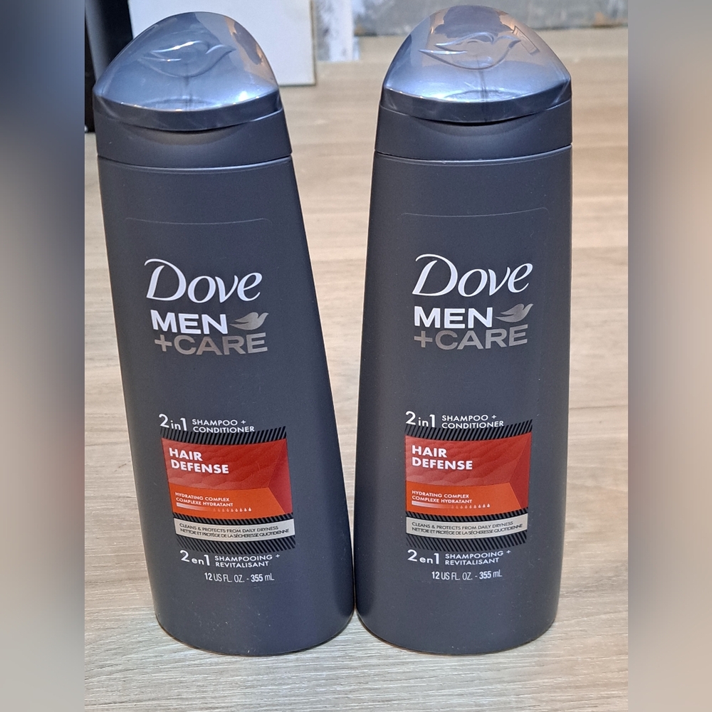 2 Brand New Dove Men+Care 2-in-1 Shampoo and Conditioner - Hair Defense